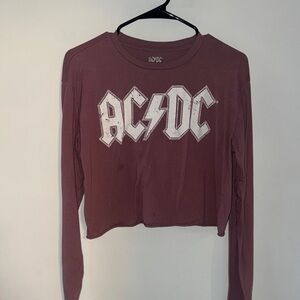 AC/DC Women's Burgundy Long Sleeve Tee